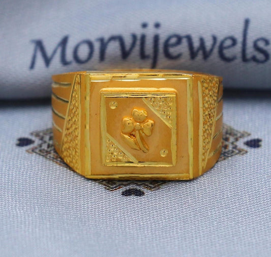 Flower 22k Gold Ring Size 6 7 8 and All Size, 22k Gold Band Ring, 22karat Gold Ring, hand crafted Pure gold ring, K5764