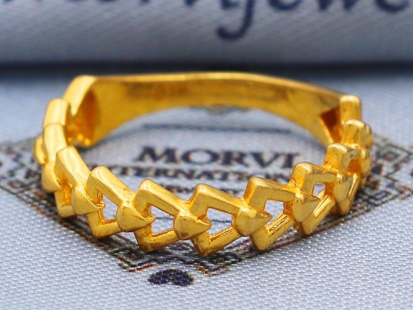 Vintage 22k Gold Ring Size 6 7 8 and All Size, 22k Gold Band Ring, 22karat Gold Ring, Hand crafted Pure gold ring, K5745