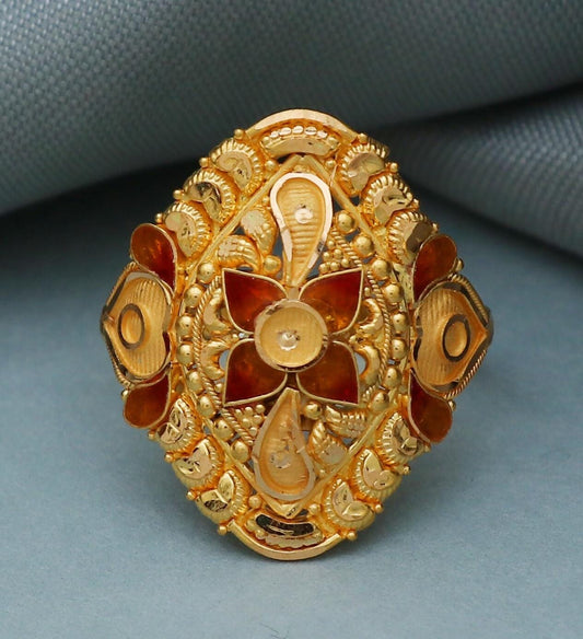 Women Gold Ring Jewelry, 22k Solid Gold Ring from India for Women