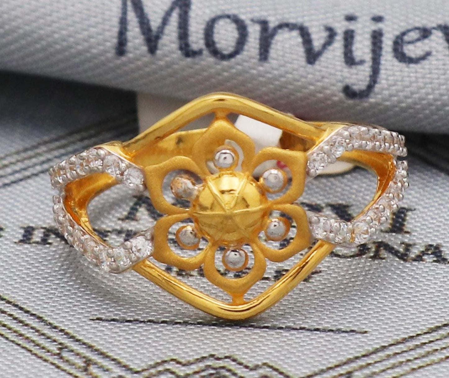 flower gold ring 22k Indian jewelry
