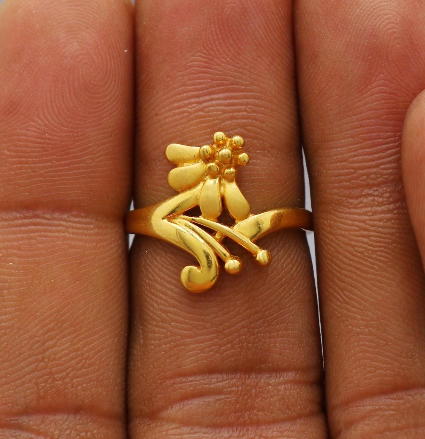 Natural 22k Gold Ring Handmade Jewelry for Gift, K6189