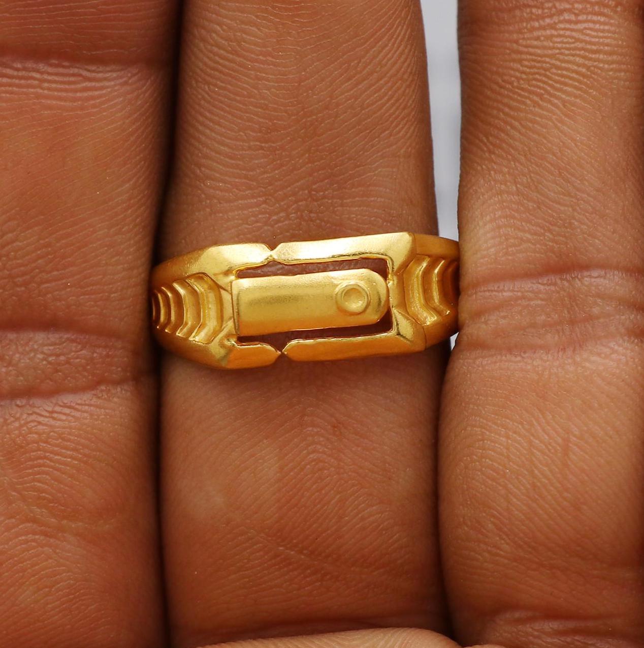 Real 22k Gold Party Wear Handmade Ring, K6162