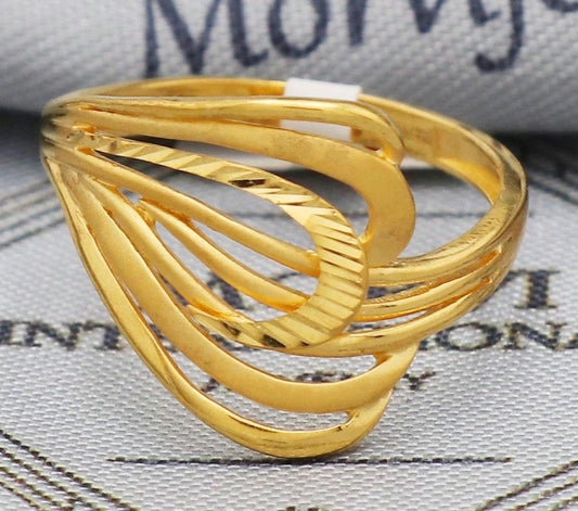 Designer 22 karat Hallmark Ring, Intricate women design luxury ring for women, 22k gold ring Handmade art Ring