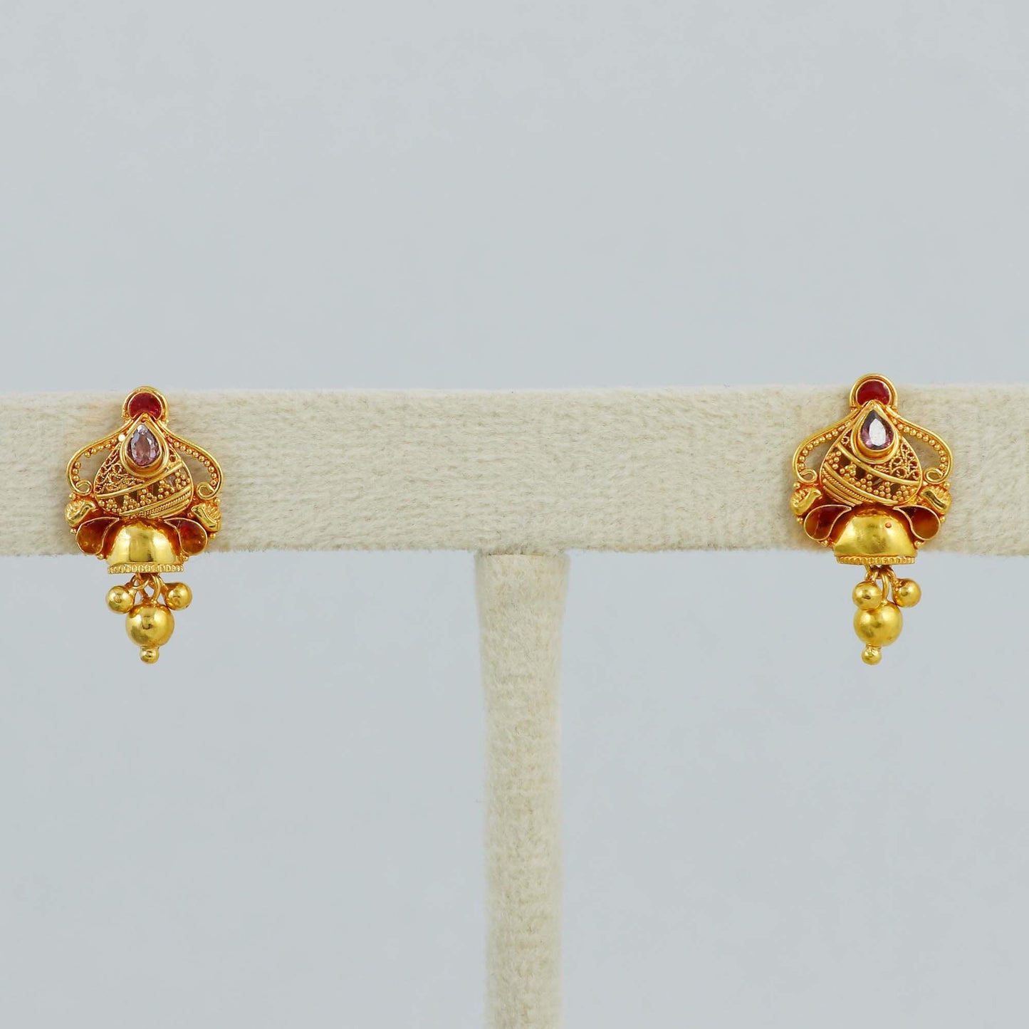 Real 22k Yellow Gold Handmade Earrings Jewelry, K4530