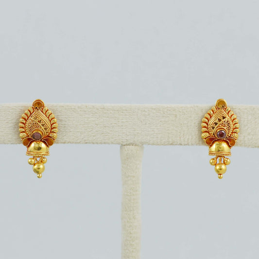 22kt Solid Real 22k Gold Handmade Earrings Jewelry, Women Gold Earrings, K4525