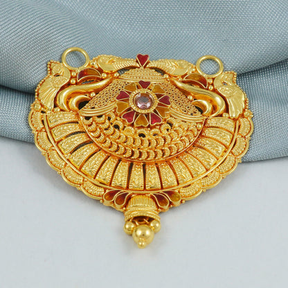 Intricate 22k 18k gold pendant Necklace, K4565