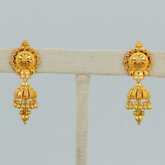 women earrings made in 22k gold real, K4593
