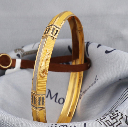 Pure Real 22k Gold Bangle Bracelet Indian Handmade Jewelry, K5433