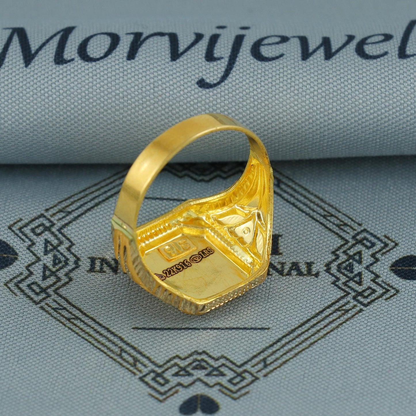 Real 22k Yellow Gold Ring All, Hand Carved Gold Ring Jewelry, Indian Gold Ring, K6807