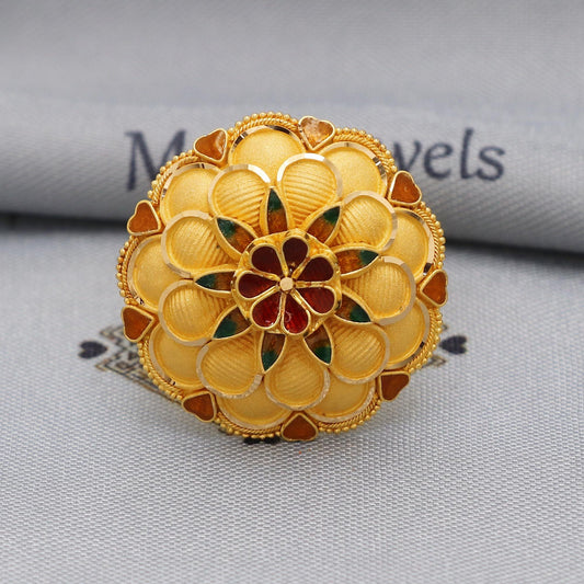 Women 22k Yellow Gold Ring Jewelry, Adjustable Size Ring in 22kt Gold, K5891
