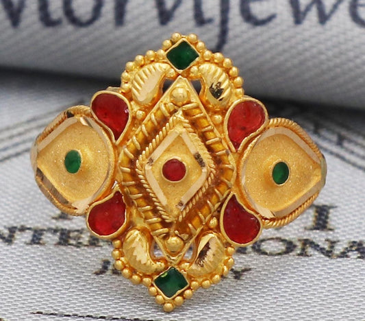 Pure 22kt Gold Ring, 22kt Solid Gold Ring, Handmade Women Ring,