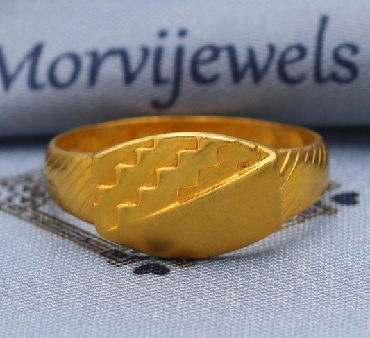 Vintage Design 22k Gold Ring Size 6 7 8 and All Size, 22k Gold Band Ring, 22karat Gold Ring, hand crafted Pure gold ring, K5772