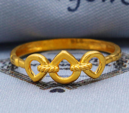 Fine 22k Yellow Gold Ring Size 6 7 8 and All Size, 22k Gold Ring, 22karat Gold Ring, Hand crafted Pure gold ring, K5733