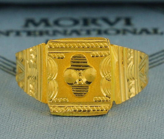 real 22k pure solid gold handmade women ring jewelry. Vintage estate style ring