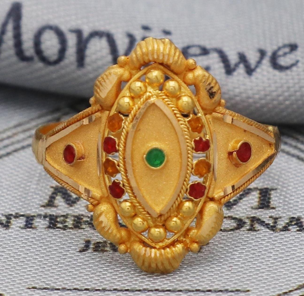 22k Gold Ring Jewelry, 22kt Handmade Indian Vintage and antique design, Pure Gold Ring, All Size, K5552
