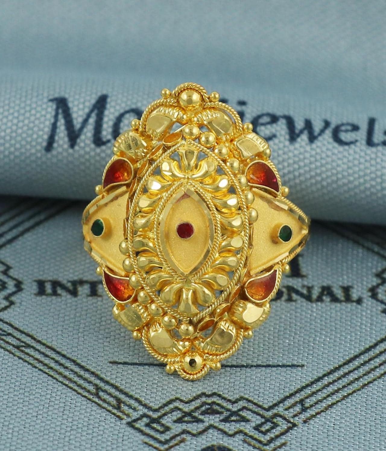handcrafted real 22k solid gold ring, indian gold ring, daily wear handmade ring, K5673