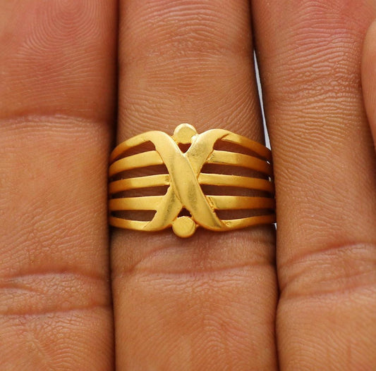 22kt 22k Solid Yellow Gold Handmade Indian Ring Jewelry, K6215