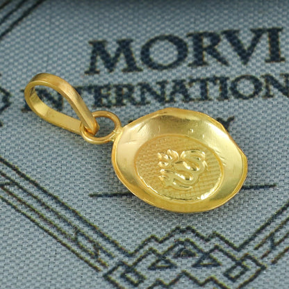Small 20k Gold Pendant: Lightweight Indian Jewelry, Handmade Gold Dainty Jewelry for Gift, K6831