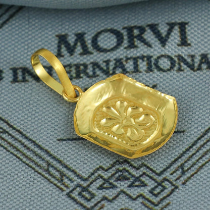 Small 20k Gold Pendant: Lightweight Indian Jewelry, Handmade Gold Dainty Charms Jewelry for Gift, K6834