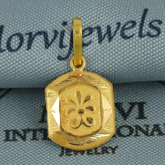 Small 20k Gold Pendant: Lightweight Indian Jewelry, Handmade Gold Dainty Charms Jewelry for Gift, K6834