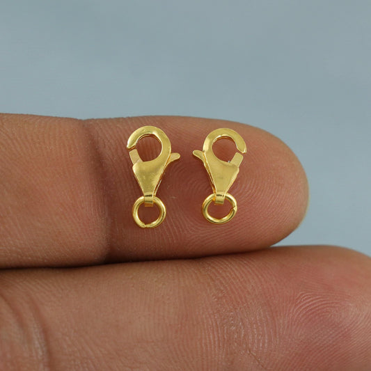 Small 22k Gold Lobster Fish Clasp Lock for Jewelry, Durable and Secure Gold Closure, Perfect for Chains, Bracelets, and Necklaces, MJ0138