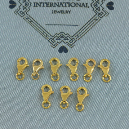 Small 22k Gold Lobster Fish Clasp Lock for Jewelry, Durable and Secure Gold Closure, Perfect for Chains, Bracelets, and Necklaces, MJ0138