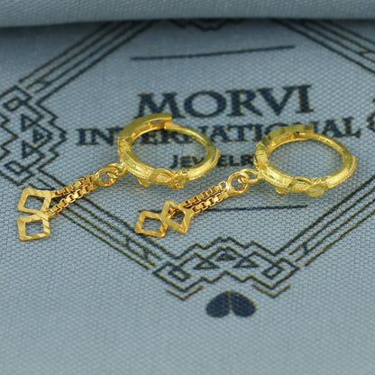 20k Yellow Gold Hoop Bali Earrings , Handmade Yellow gold earrings for women, Small Tiny Hoops, dainty indian gold earrings for teens, K6861