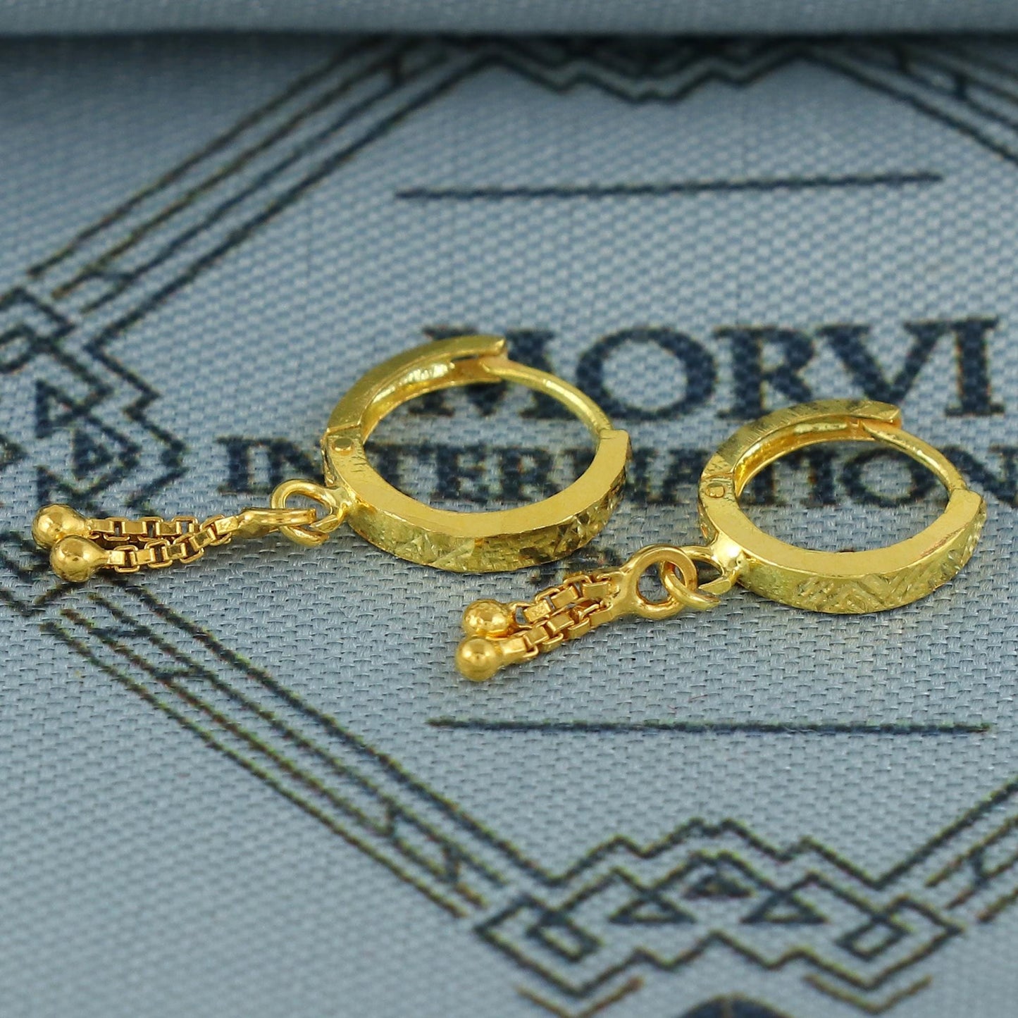 20k Yellow Gold Hoop Bali Earrings , Handmade Yellow gold earrings for women, Small Tiny Hoops, dainty indian gold earrings for teens, K6868