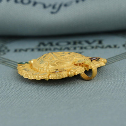 Traditional 22k Gold Chain Indian Handmade Pendant Jewelry, K6825