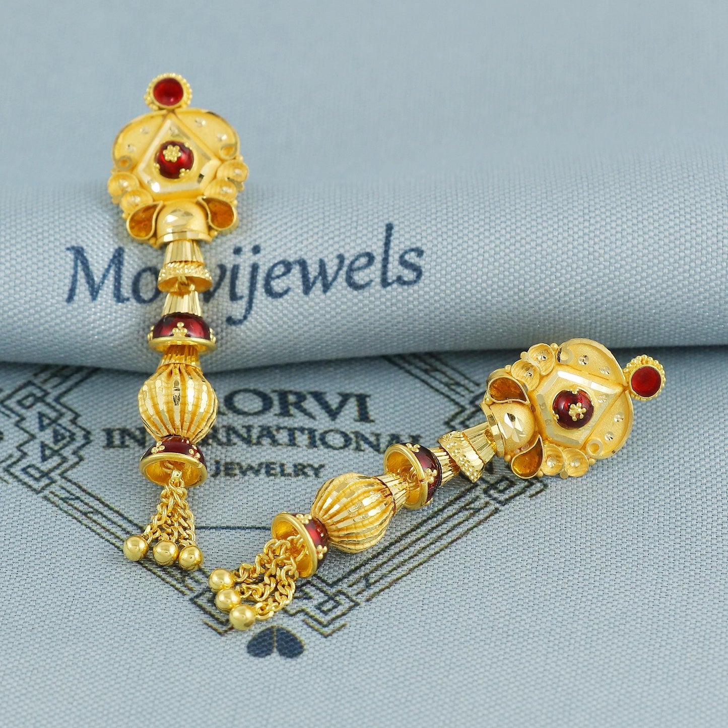 22k 22kt gold dangling earrings jewelry for gift, dangling gold beads indian earring jewelry, handmade Indian style jewelry for Women, K6873