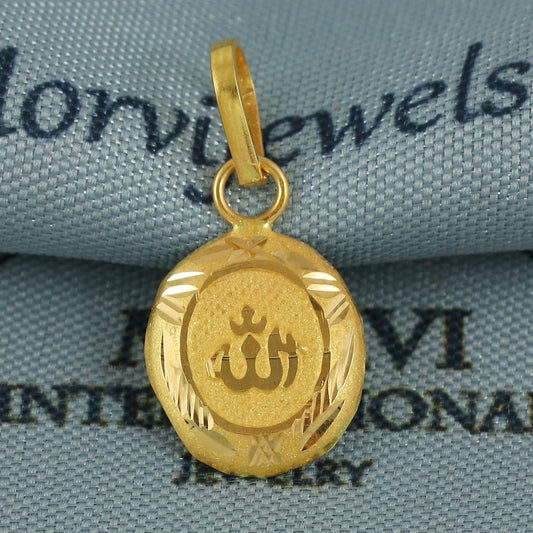 Small 20k Gold Pendant: Lightweight Indian Jewelry, Handmade Gold Dainty Jewelry for Gift, K6831