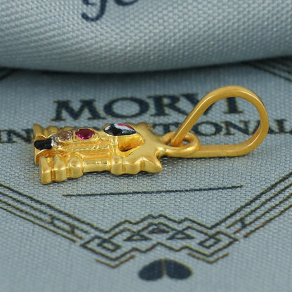 22k Yellow Gold Balaji Pendant: Indian Religious God Jewelry, K6833