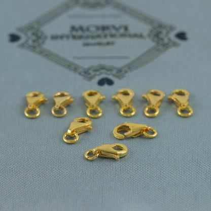 Small 22k Gold Lobster Fish Clasp Lock for Jewelry, Durable and Secure Gold Closure, Perfect for Chains, Bracelets, and Necklaces, MJ0138