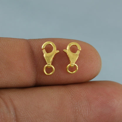 Small 22k Gold Lobster Fish Clasp Lock for Jewelry, Durable and Secure Gold Closure, Perfect for Chains, Bracelets, and Necklaces, MJ0138