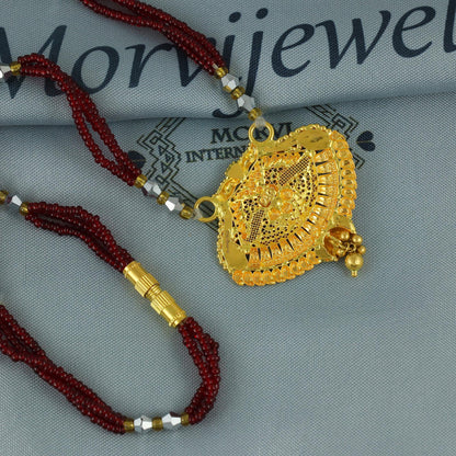 Pure 22k Gold Pendant Handmade Indian Jewelry, Traditional Indian Gold Jewelry, vintage antique design