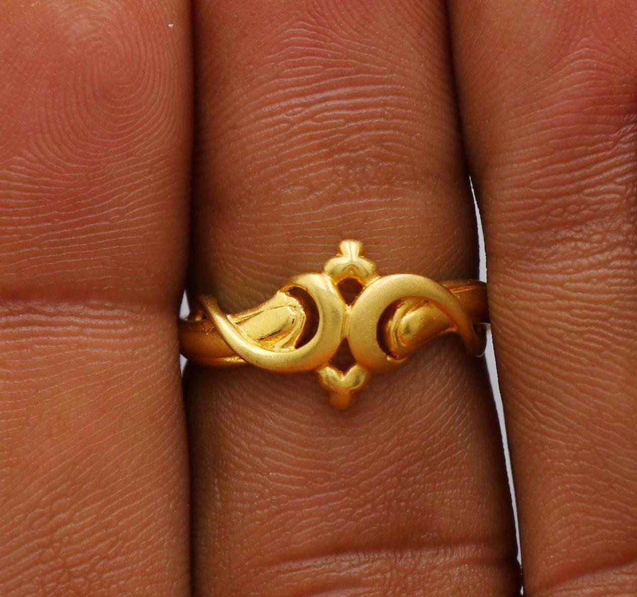 22k Solid Yellow Gold Handmade Ring Jewelry, K6206