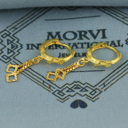 20k Yellow Gold Hoop Bali Earrings , Handmade Yellow gold earrings for women, Small Tiny Hoops, dainty indian gold earrings for teens, K6861