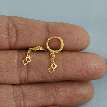 20k Yellow Gold Hoop Bali Earrings , Handmade Yellow gold earrings for women, Small Tiny Hoops, dainty indian gold earrings for teens, K6861