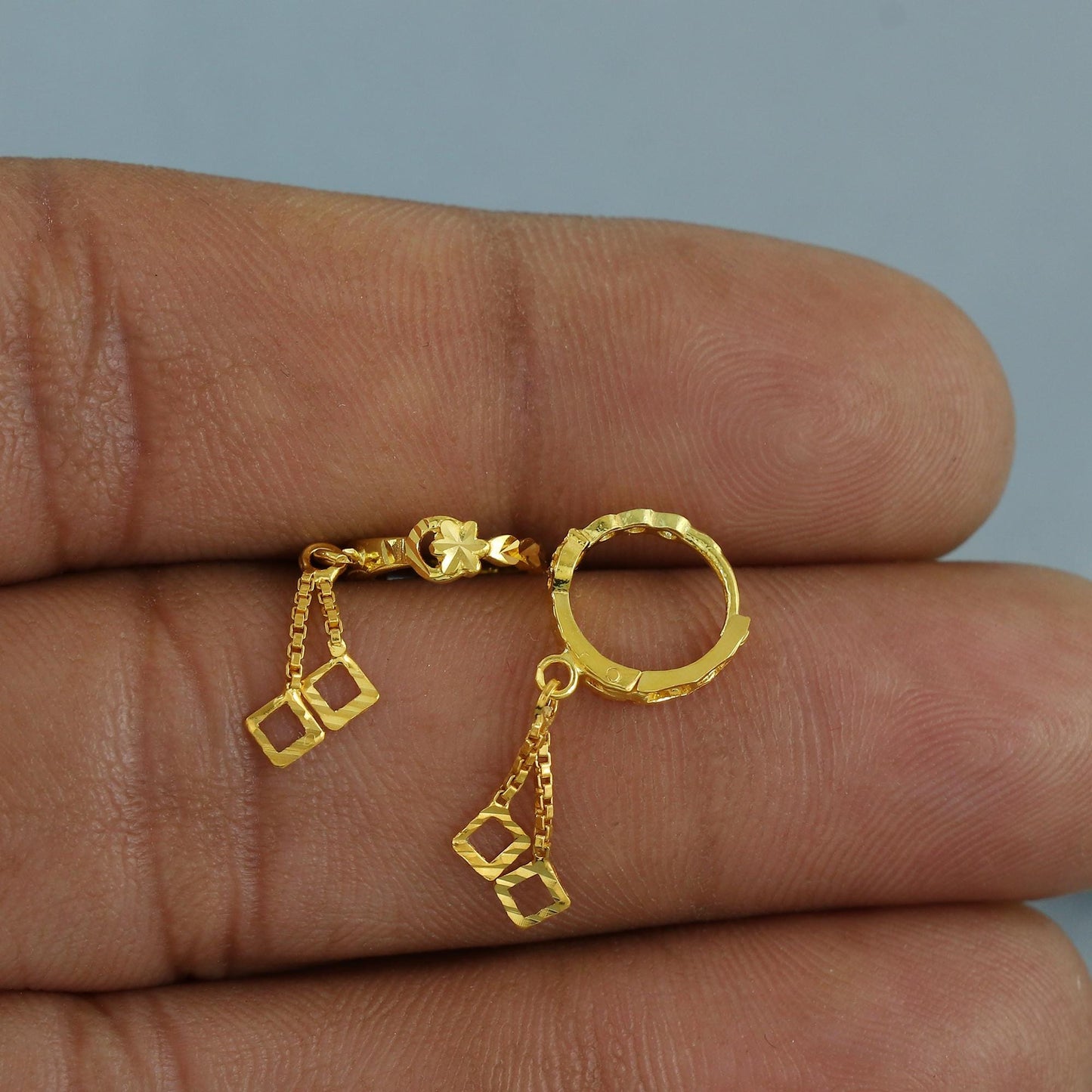 20k Yellow Gold Hoop Bali Earrings , Handmade Yellow gold earrings for women, Small Tiny Hoops, dainty indian gold earrings for teens, K6862