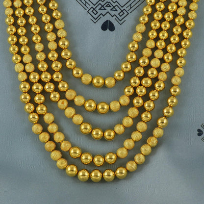 22k Gold Beads Indian Wedding Party Wear Necklace Handmade Jewelry for Gift