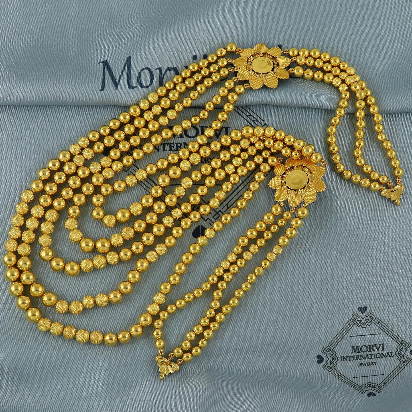 22k Gold Beads Indian Wedding Party Wear Necklace Handmade Jewelry for Gift