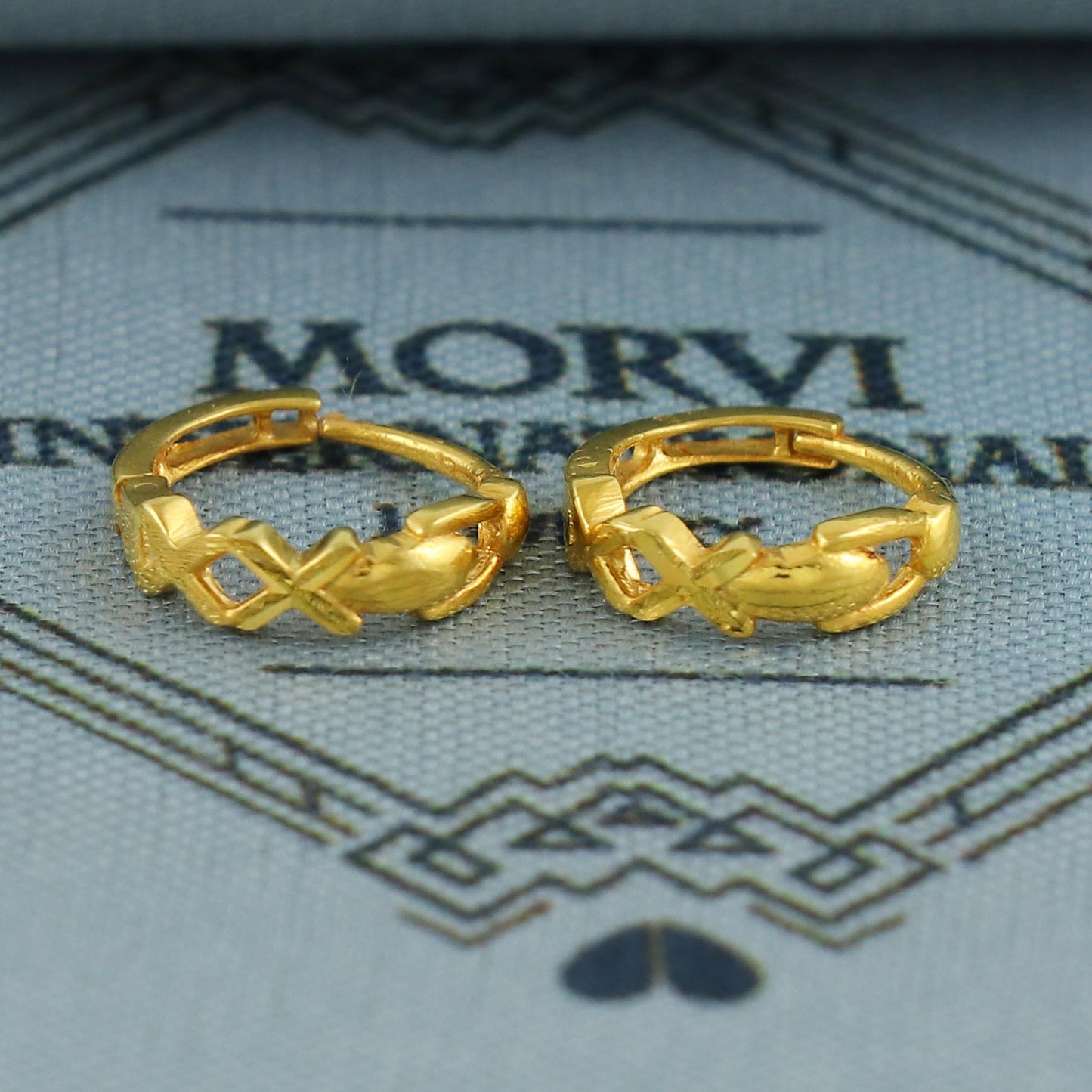 18k Yellow Gold Hoop Bali Earrings Cartilage , Handmade gold earrings for women Small Tiny Hoops, dainty gold earrings for teens, K6880