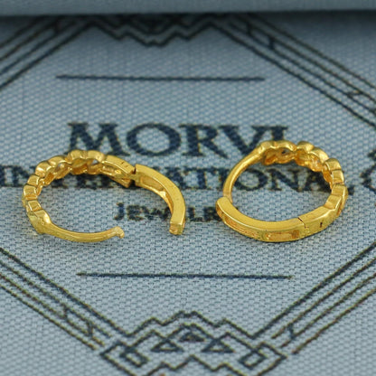 18k Yellow Gold Hoop Bali Earrings Cartilage , Handmade gold earrings for women Small Tiny Hoops, dainty gold earrings for teens, K6882