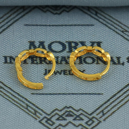 18k Yellow Gold Hoop Bali Earrings Cartilage , Handmade gold earrings for women Small Tiny Hoops, dainty gold earrings for teens, K6883