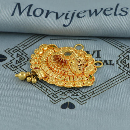 22k Yellow Gold Mangalsutra Pendant Necklace Handmade Indian Handmade Vintage Antique Design Jewelry, K6887