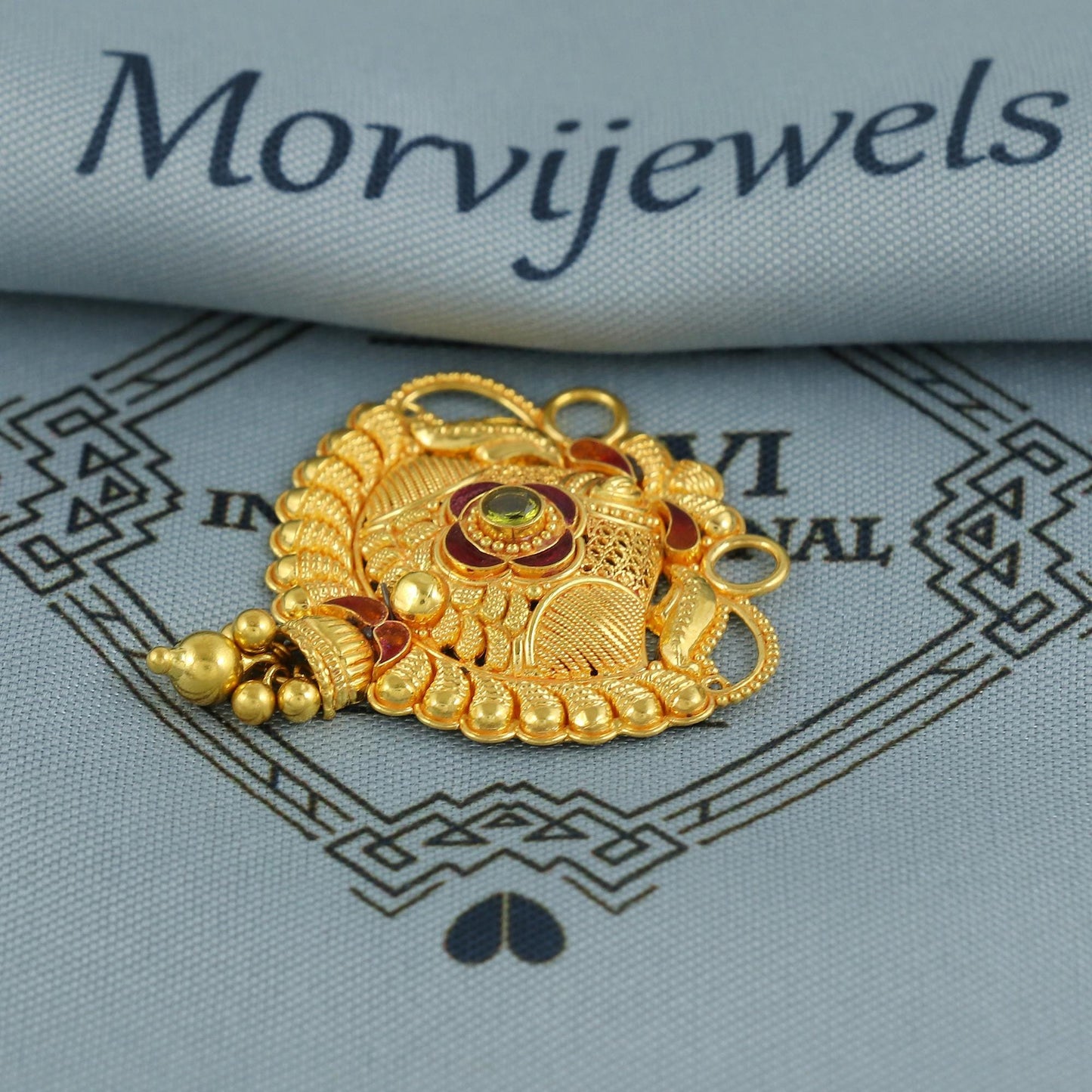 22k Yellow Gold Mangalsutra Pendant Necklace Handmade Indian Handmade Vintage Antique Design Jewelry, K6898