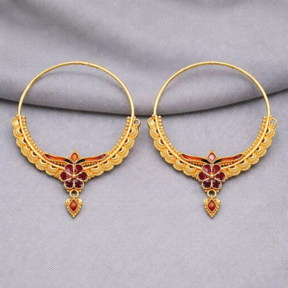 22k Gold Hoops Earrings