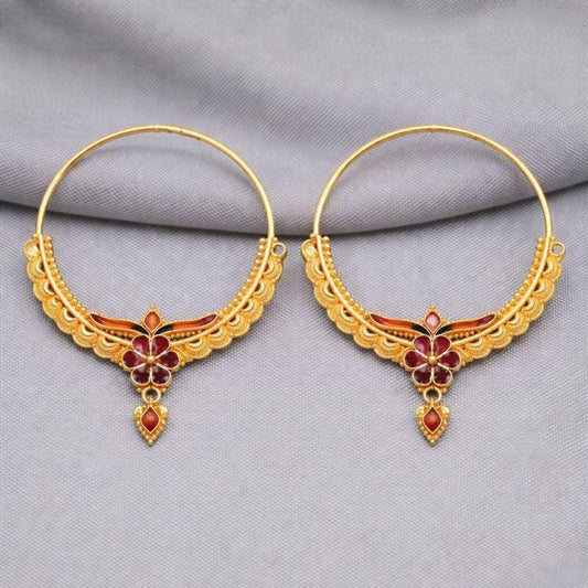 22k Gold Hoops Earrings
