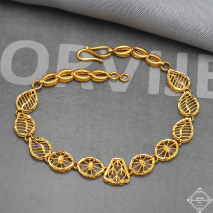 Filigree 22k Gold Handmade Women Dainty Intricate Bracelet Indian Jewelry, K5266
