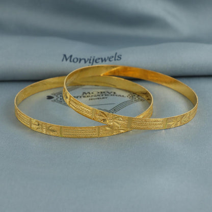 Pure 22k Gold Bangles Indian Handmade vintage Hand Carved design, Traditional Rajasthan India, Bangle Bracelet Wedding women Jewelry,